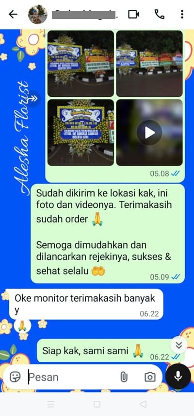 Testimoni jual papan bunga nikah jogja 24 jam