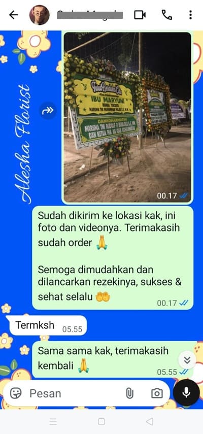 Testimoni toko bunga daerah yogyakarta