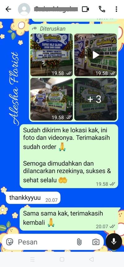 Testimoni toko bunga jogja