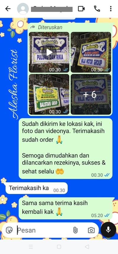Testimoni toko bunga papan grand opening jogja
