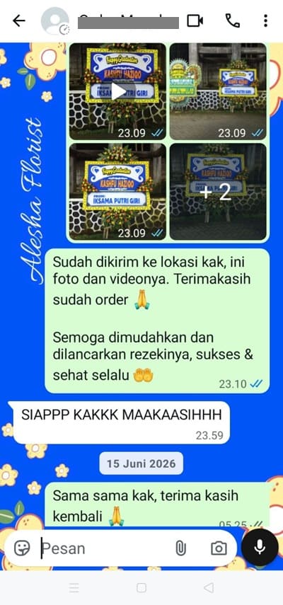 Testimoni toko karangan bunga di jogja