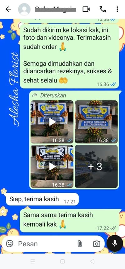 Testimoni toko karangan bunga jogja