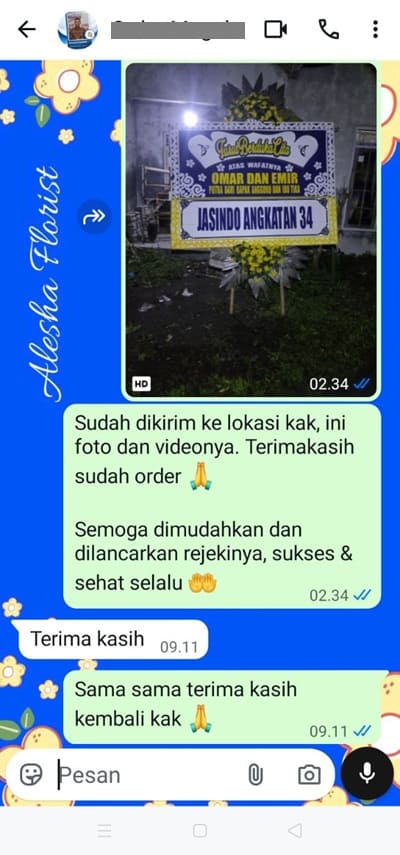 Testimoni toko papan bunga happy wedding jogja