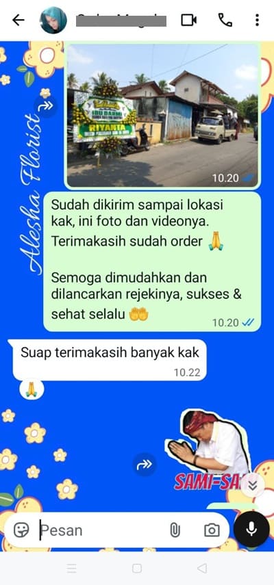 Testimoni toko papan bunga pernikahan jogja